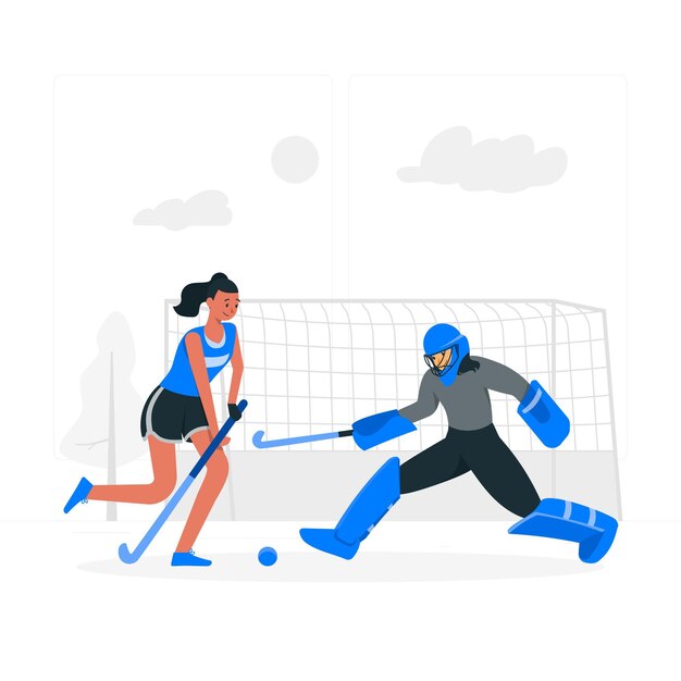 Illustratie van het veldhockeyconcept