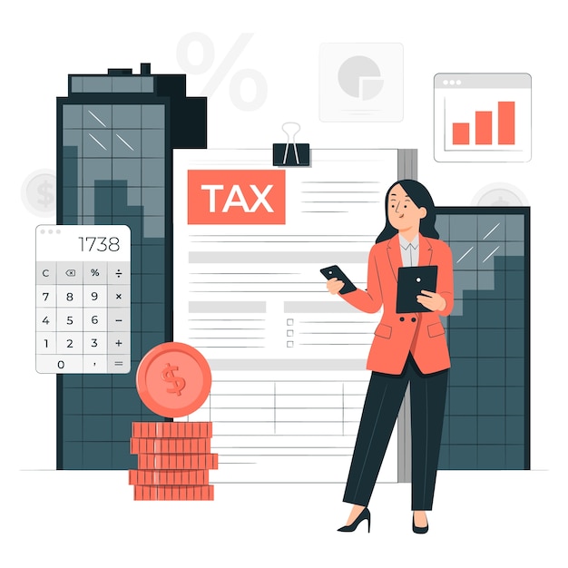 Gratis vector illustratie van het vennootschapsbelastingconcept