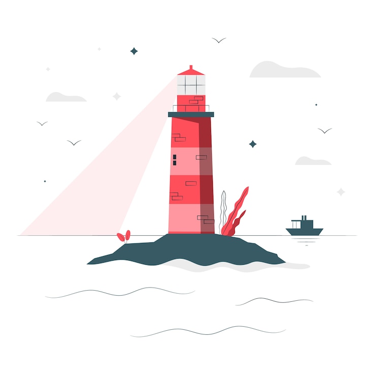 Gratis Vector illustratie van het vuurtorenconcept