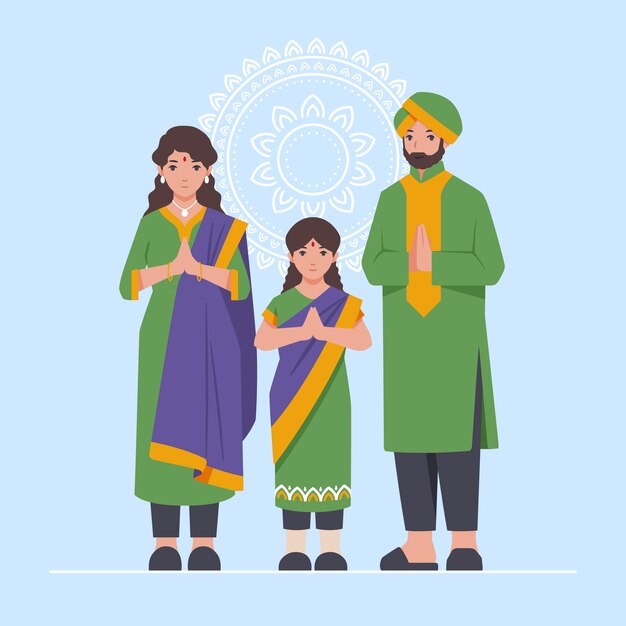 Illustratie van Indiase familie