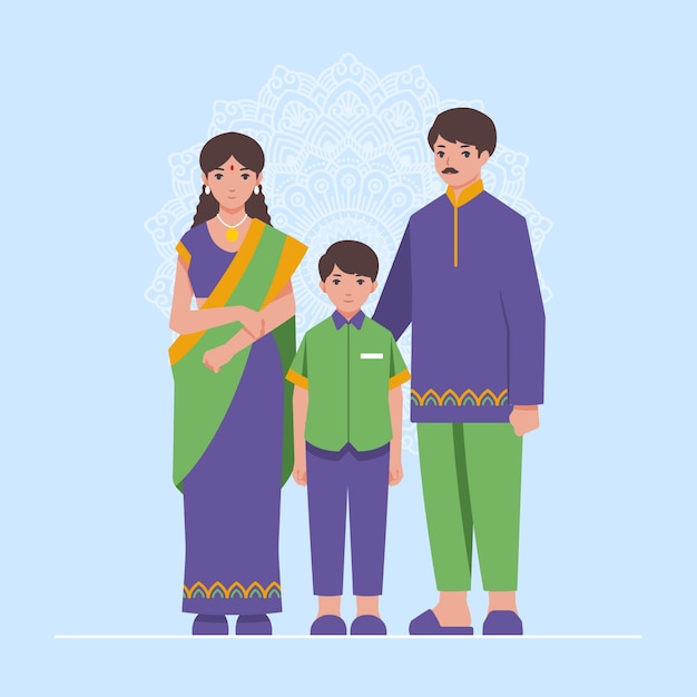 Illustratie van indiase familie