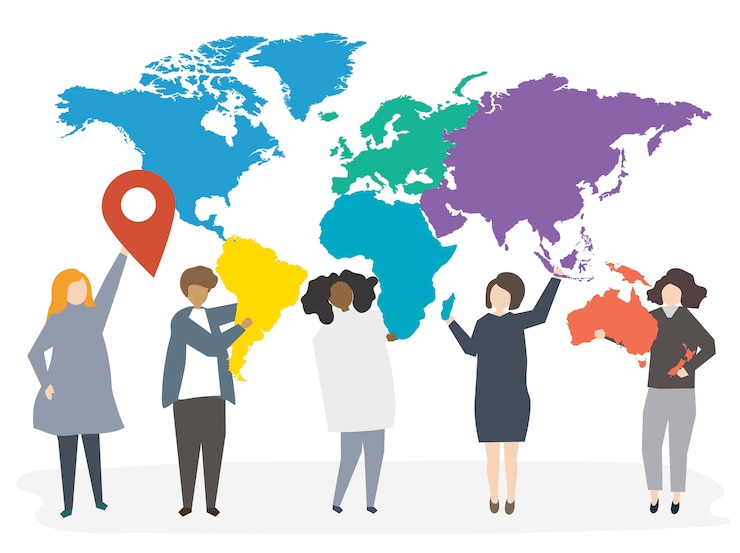 Gratis Vector illustratie van internationale diverse mensen