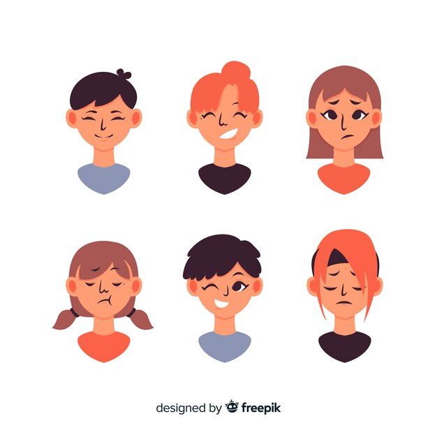 Illustratie van jongeren met verschillende emoties