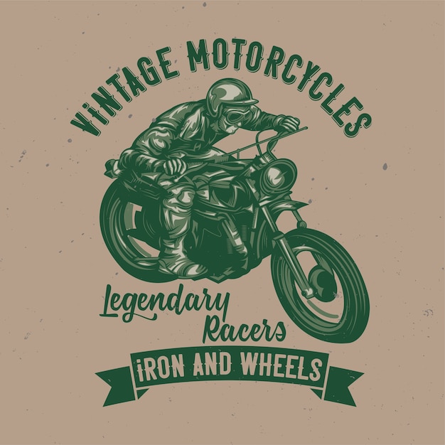 Gratis vector illustratie van klassieke man op motorfiets