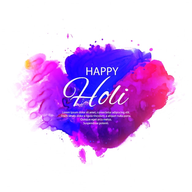 Illustratie van kleurrijke happy holi achtergrond voor festival van kleuren viering