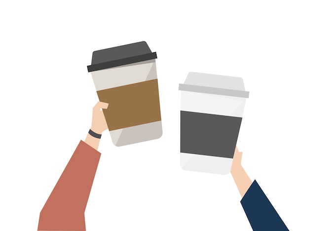 Gratis vector illustratie van koffie onderweg