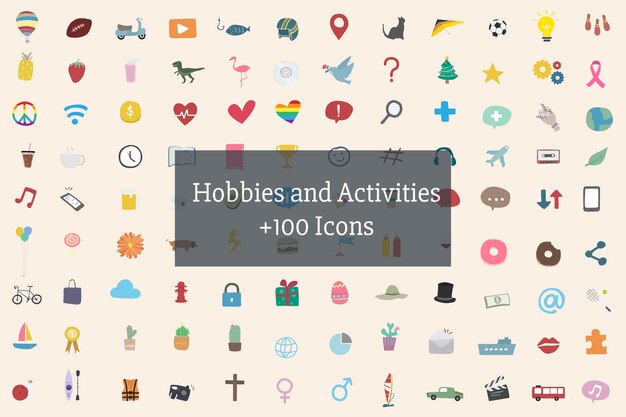 Illustratie van menselijke hobby&#39;s en activiteiten