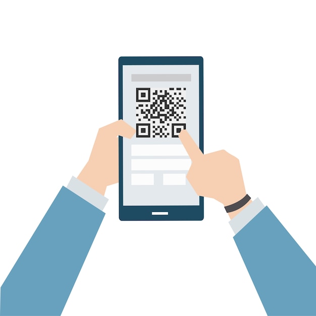 Illustratie van online betaling met matrixbarcode