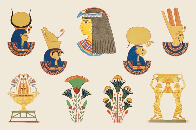 Illustratie van oude Egyptische sierelementen