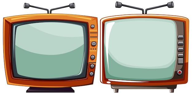 Gratis vector illustratie van oude televisieapparaten