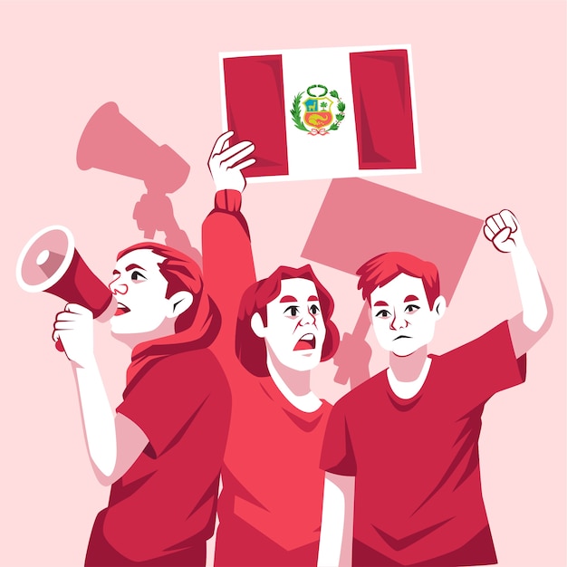 Illustratie van peru-protesten