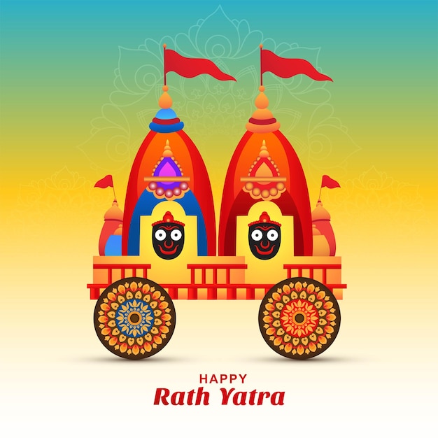 Gratis vector illustratie van ratha yatra heer van jagannath viering achtergrond