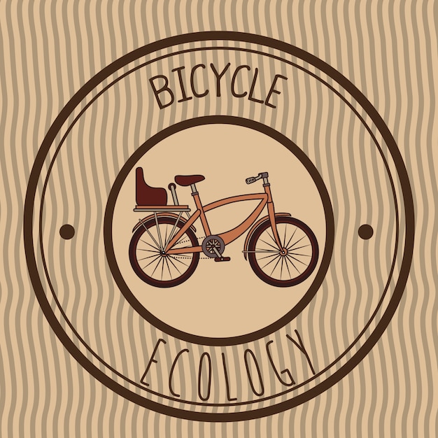 Illustratie van retro embleemfiets