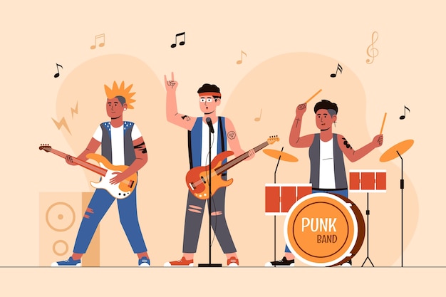 Gratis vector illustratie van rockband