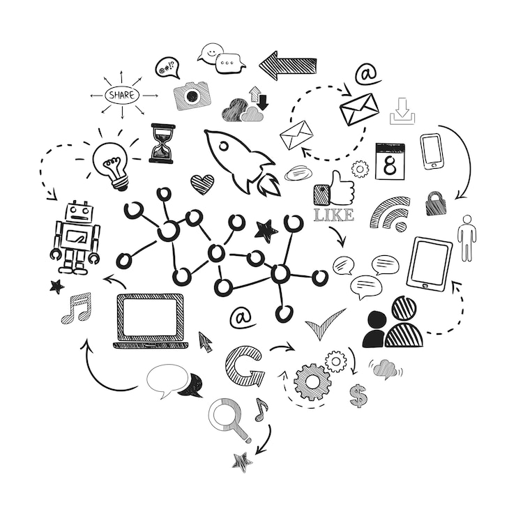 Gratis Vector illustratie van sociale media concept
