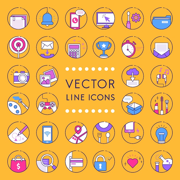 Gratis vector illustratie van vectorlijninzameling