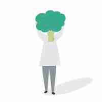 Gratis vector illustratie van vrouw met broccoli