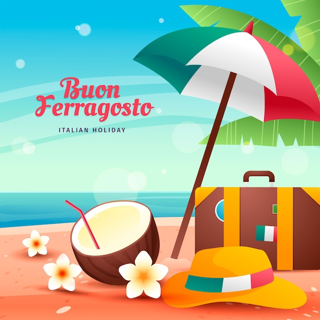 Illustratie voor de italiaanse ferragosto-viering