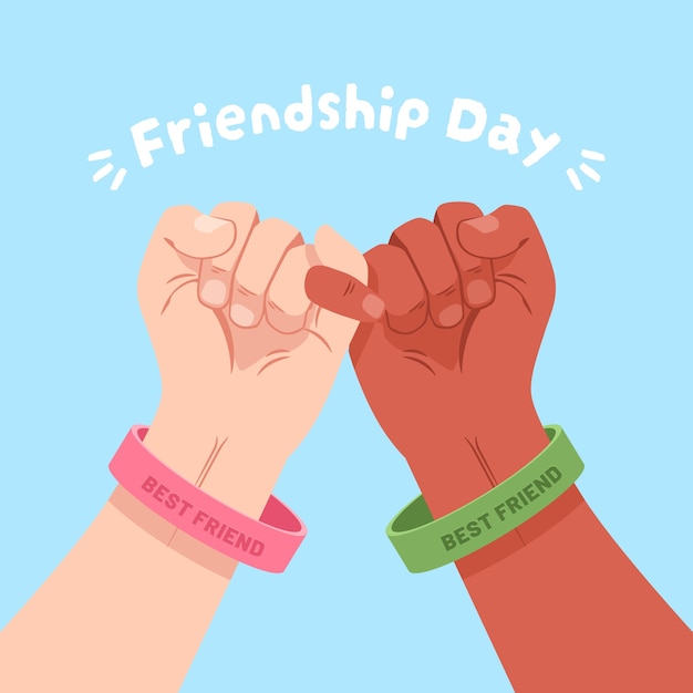 Gratis vector illustratie voor de viering van de internationale vriendschapsdag