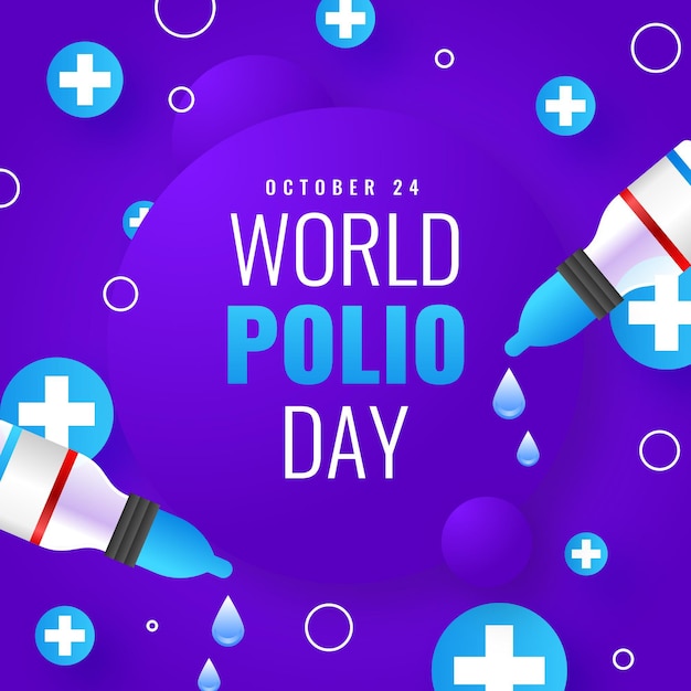 Illustratie wereld polio dag met kleurovergang