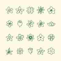 Gratis vector illustratiereeks bloempictogrammen