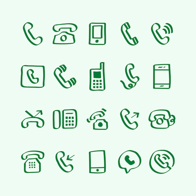 Gratis vector illustratiereeks telefoonpictogrammen