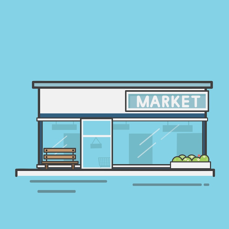 Gratis Vector illustratiereeks van supermarktvector