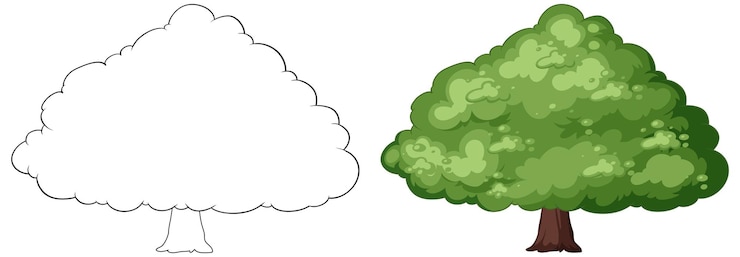 Gratis Vector illustraties van kale en weelderige bomen