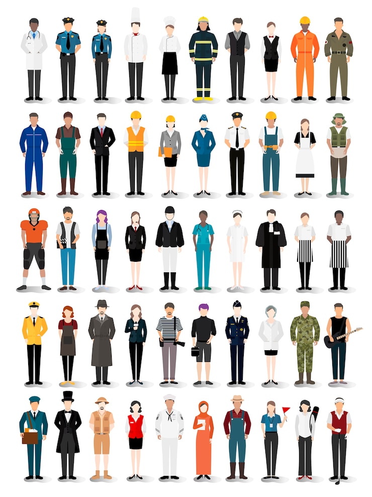 Gratis Vector illustratievector van diverse carrières en beroepen