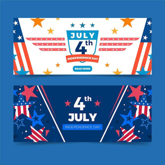 Gratis vector independence day banners thema