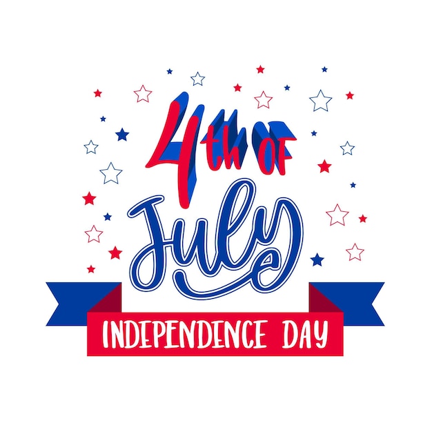 Gratis vector independence day belettering thema