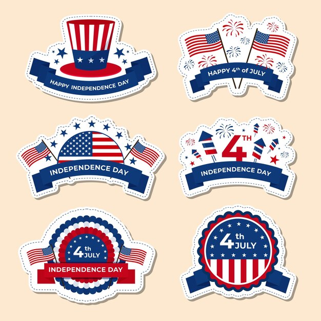 Independence day labels pack