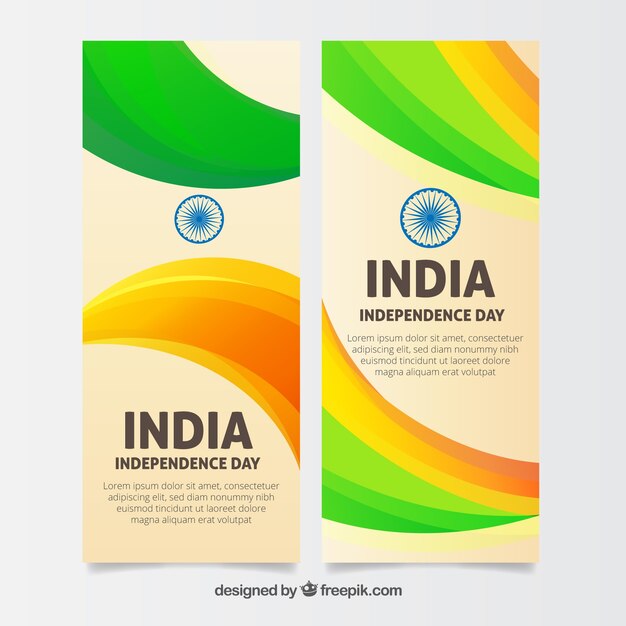 India banners met golven