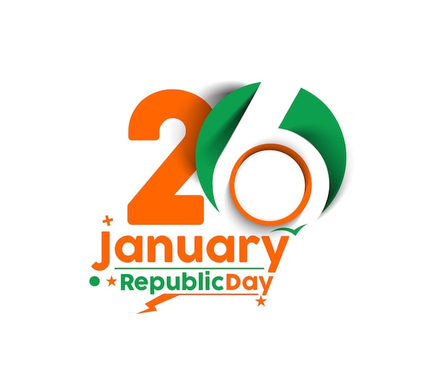 Indian Republic day concept met tekst 26 januari. Vector illustratie Ontwerp.