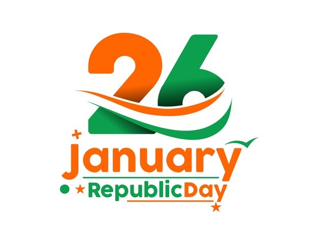 Indian Republic day concept met tekst 26 januari. Vector illustratie Ontwerp.