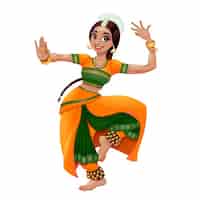 Gratis vector indiase danseres cartoon vector geïsoleerde karakter