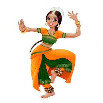 Indiase danseres cartoon vector geïsoleerde karakter