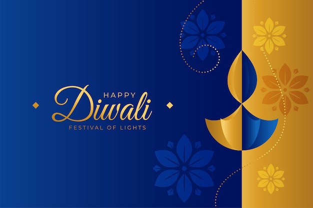 Indiase diwali festival wenskaart met artistiek lampontwerp