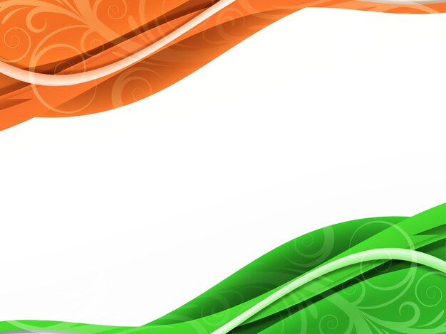Indiase driekleurige thema golf stijl Republiek dag achtergrond vector