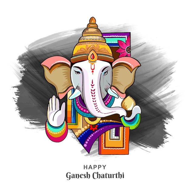 Indiase heer Ganesha aanbidding festival gelukkig Ganesh Chaturthi kaart achtergrond