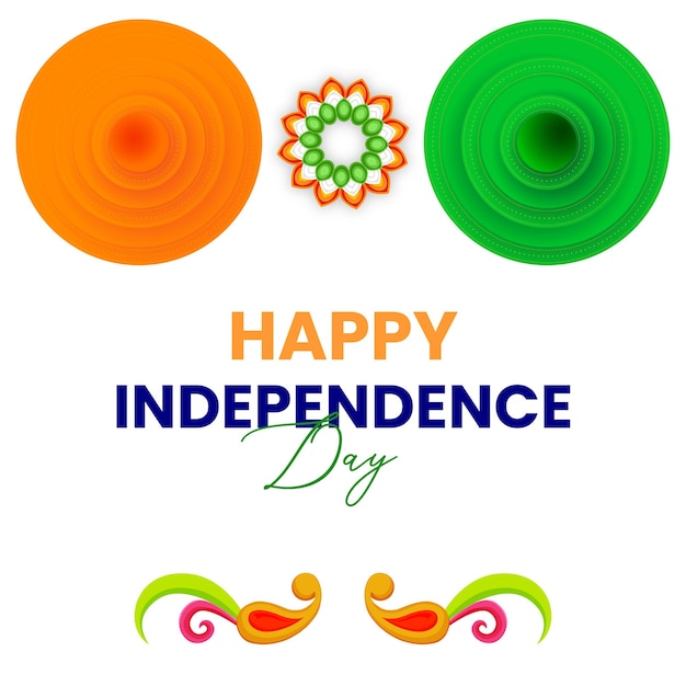 Gratis vector indiase onafhankelijkheidsdag 15 augustus nationale poster oranje blauw groen social media poster banner gratis vector