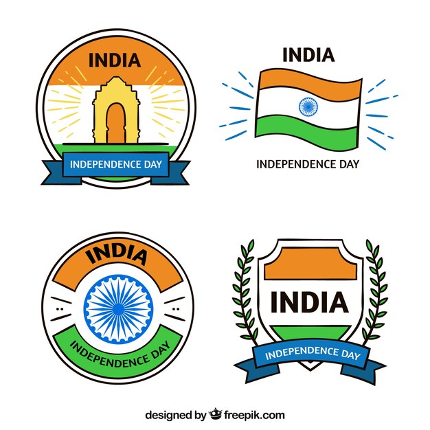 Indiase onafhankelijkheidsdag labelverzameling