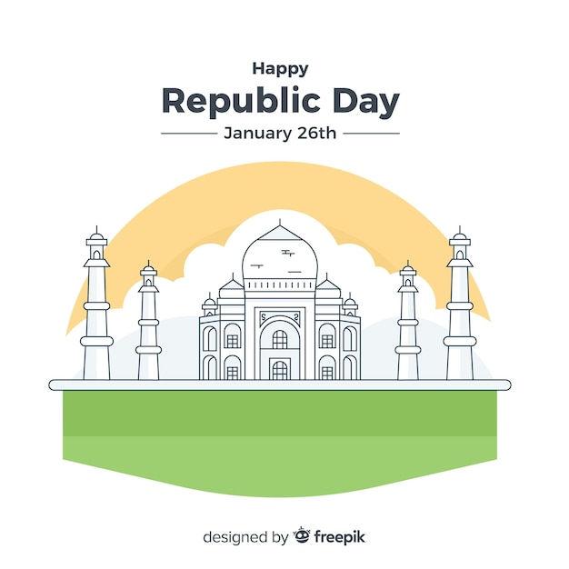 Gratis vector indiase republiek dag achtergrond