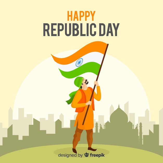 Gratis vector indiase republiek dag achtergrond