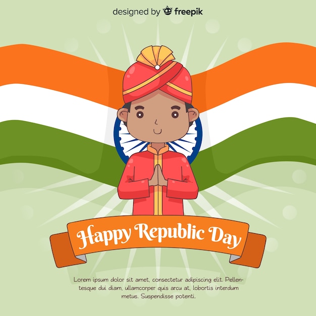 Gratis vector indiase republiek dag achtergrond