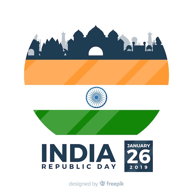 Gratis vector indiase republiek dag achtergrond