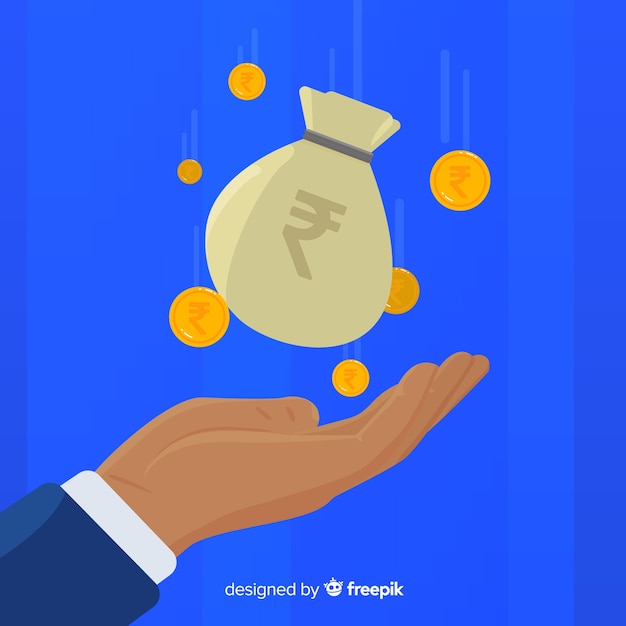 Gratis vector indiase roepie geld tas