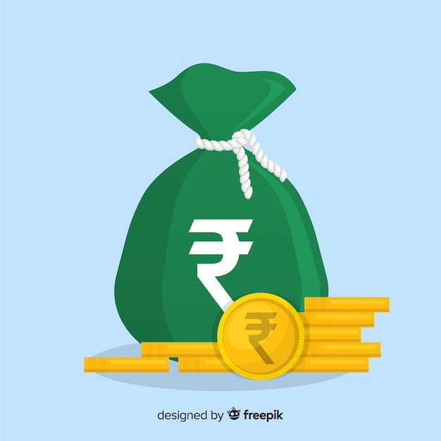 Gratis vector indiase roepie geld tas