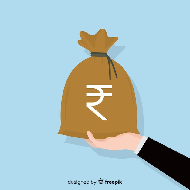 Gratis vector indiase roepie geld tas