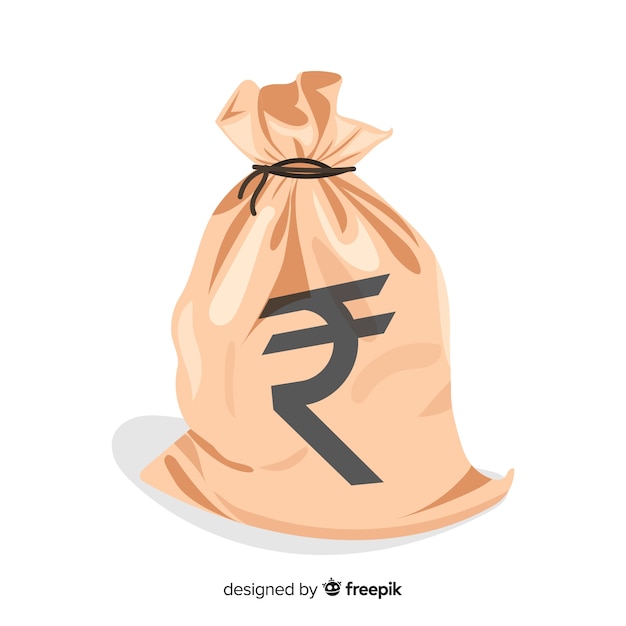 Gratis vector indiase roepie geld tas